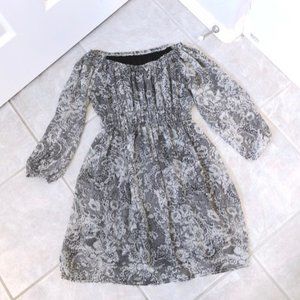 LIKE NEW Korean Elegant Floral Dress Grey